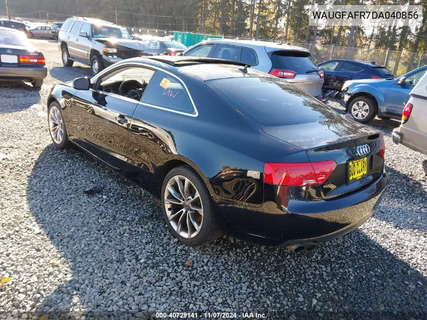 2013 Audi A5 2.0T Premium VIN: WAUGFAFR7DA040856 Lot: 40729141