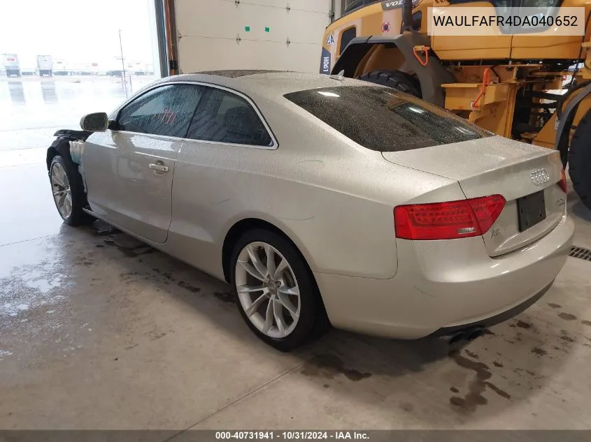 2013 Audi A5 2.0T Premium VIN: WAULFAFR4DA040652 Lot: 40731941