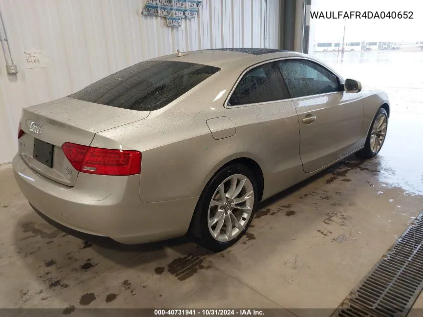 2013 Audi A5 2.0T Premium VIN: WAULFAFR4DA040652 Lot: 40731941