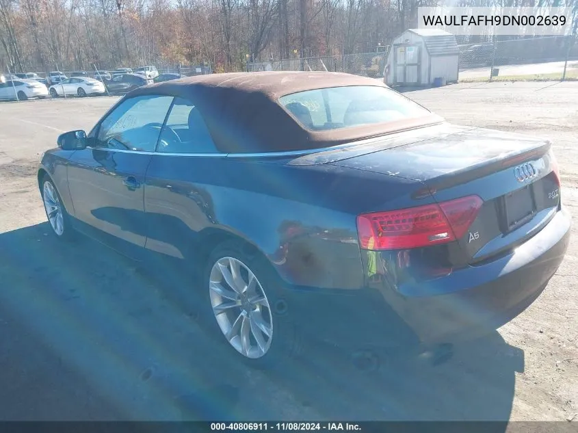 2013 Audi A5 2.0T Premium VIN: WAULFAFH9DN002639 Lot: 40806911