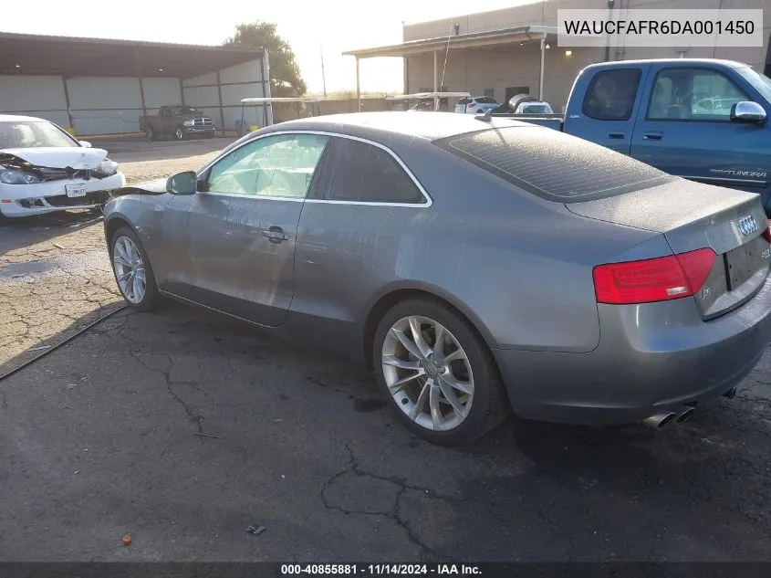 2013 Audi A5 2.0T Premium VIN: WAUCFAFR6DA001450 Lot: 40855881