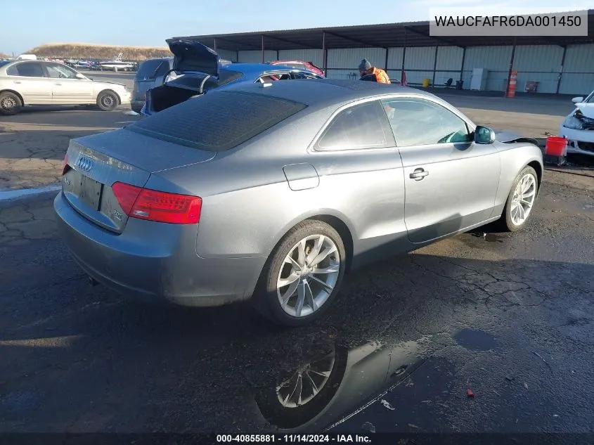 2013 Audi A5 2.0T Premium VIN: WAUCFAFR6DA001450 Lot: 40855881