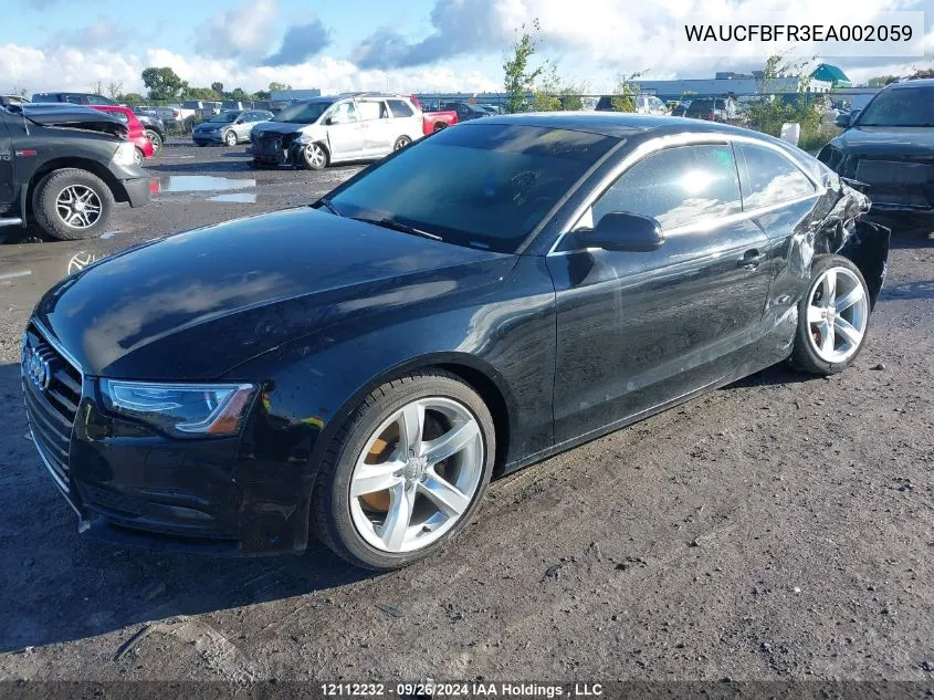 2014 Audi A5 VIN: WAUCFBFR3EA002059 Lot: 12112232