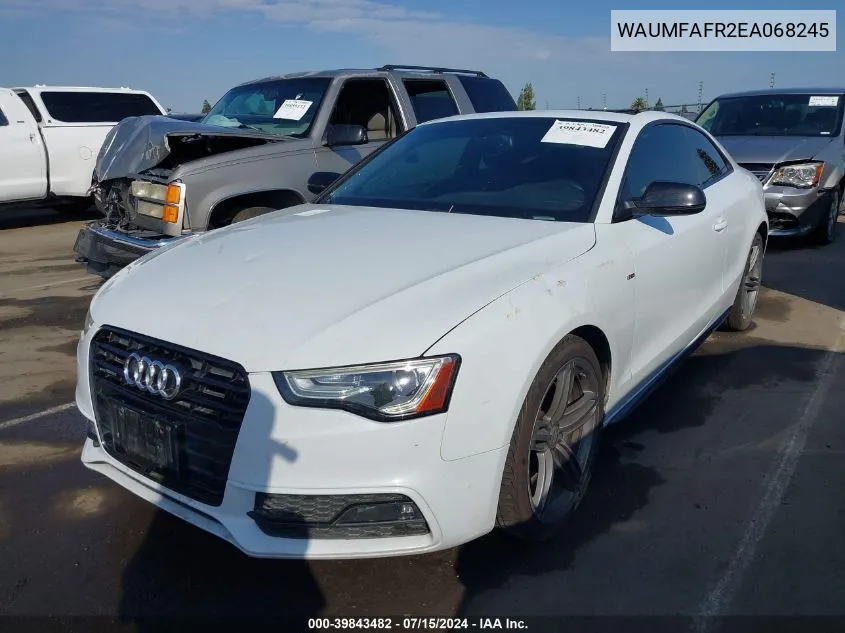 2014 Audi A5 2.0T Premium VIN: WAUMFAFR2EA068245 Lot: 39843482