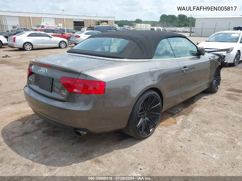 2014 Audi A5 2.0T Premium VIN: WAULFAFH9EN005817 Lot: 39969319