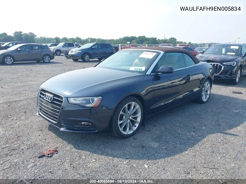 2014 Audi A5 2.0T Premium VIN: WAULFAFH9EN005834 Lot: 40085594