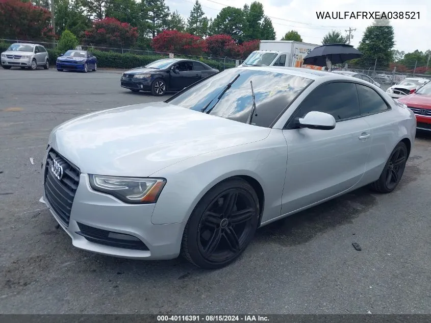 2014 Audi A5 2.0T Premium VIN: WAULFAFRXEA038521 Lot: 40116391