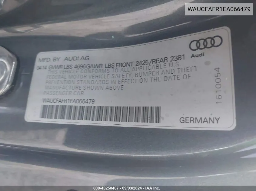 WAUCFAFR1EA066479 2014 Audi A5 2.0T Premium