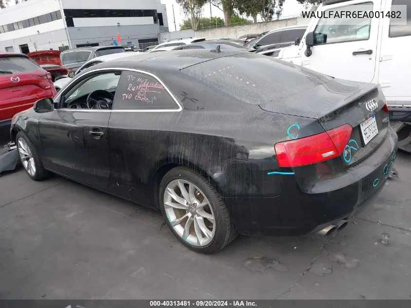 2014 Audi A5 2.0T Premium VIN: WAULFAFR6EA001482 Lot: 40313481