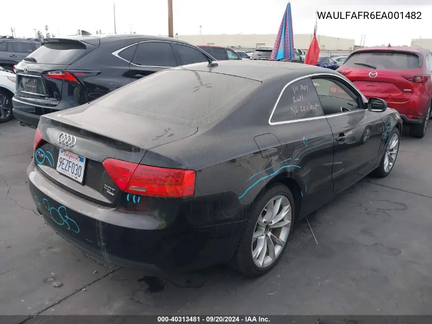 2014 Audi A5 2.0T Premium VIN: WAULFAFR6EA001482 Lot: 40313481