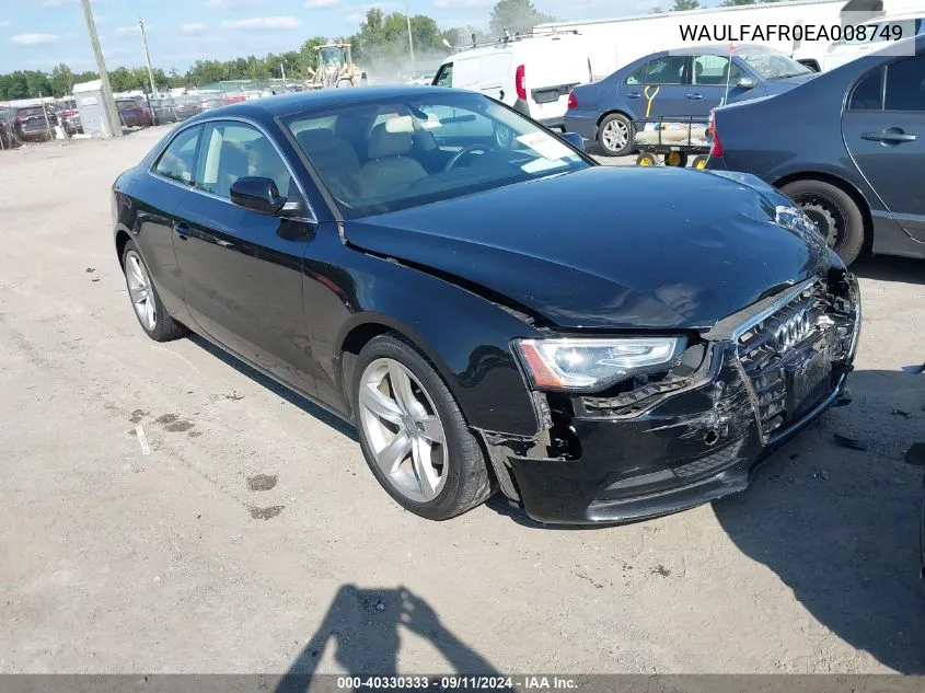 2014 Audi A5 2.0T Premium VIN: WAULFAFR0EA008749 Lot: 40330333