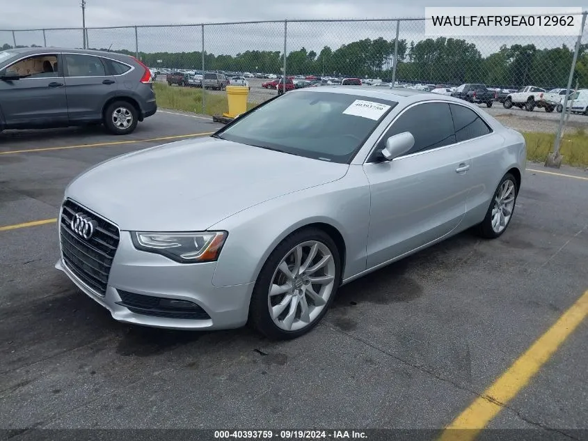 2014 Audi A5 2.0T Premium VIN: WAULFAFR9EA012962 Lot: 40393759