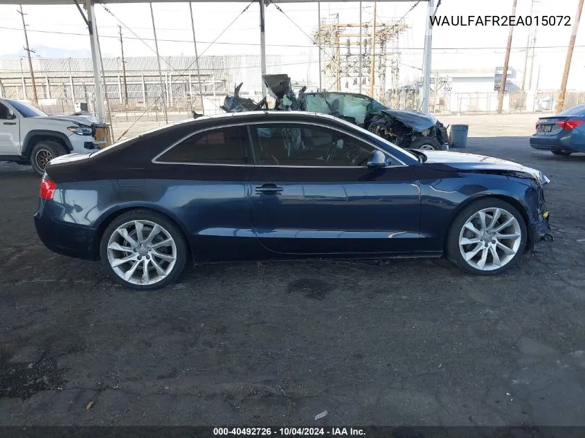 2014 Audi A5 2.0T Premium VIN: WAULFAFR2EA015072 Lot: 40492726