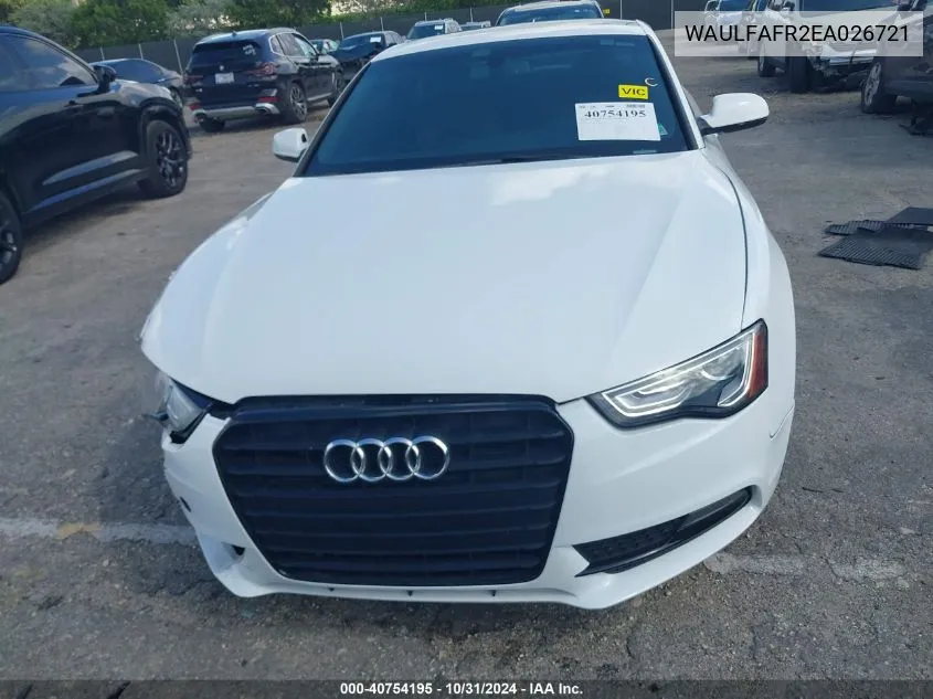 2014 Audi A5 2.0T Premium VIN: WAULFAFR2EA026721 Lot: 40754195