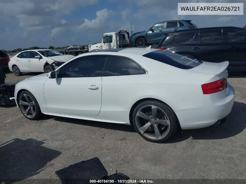 2014 Audi A5 2.0T Premium VIN: WAULFAFR2EA026721 Lot: 40754195