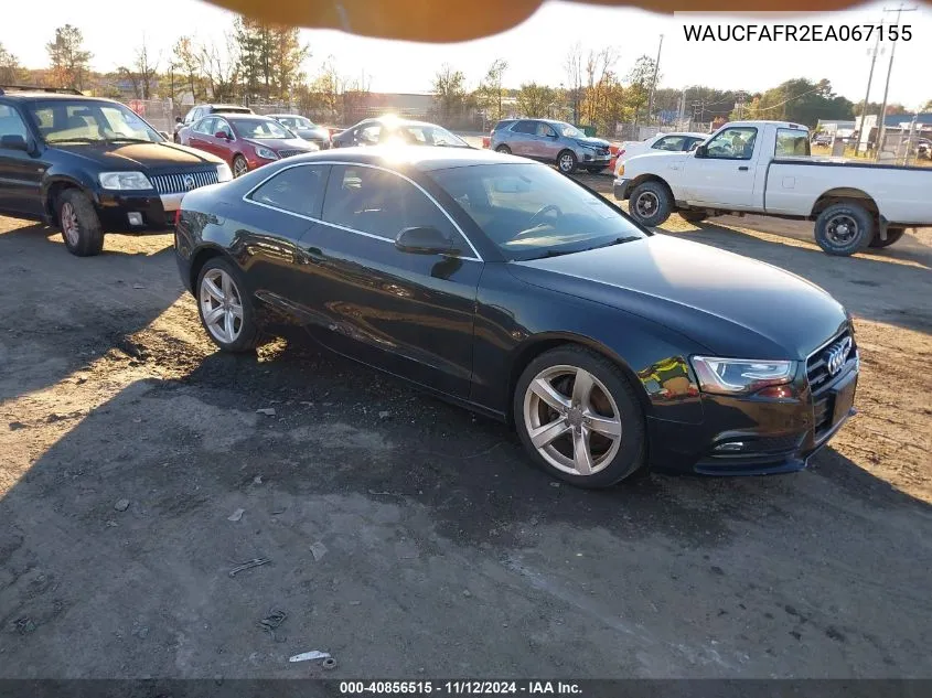 2014 Audi A5 2.0T Premium VIN: WAUCFAFR2EA067155 Lot: 40856515