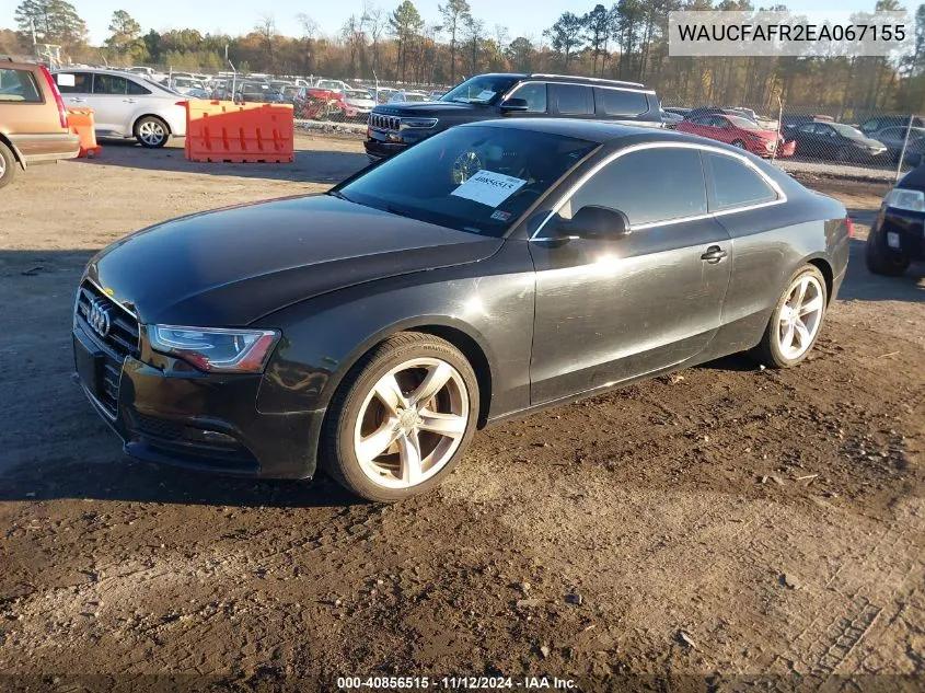 2014 Audi A5 2.0T Premium VIN: WAUCFAFR2EA067155 Lot: 40856515