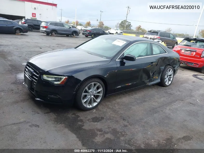 2014 Audi A5 2.0T Premium VIN: WAUCFAFR5EA020010 Lot: 40862270