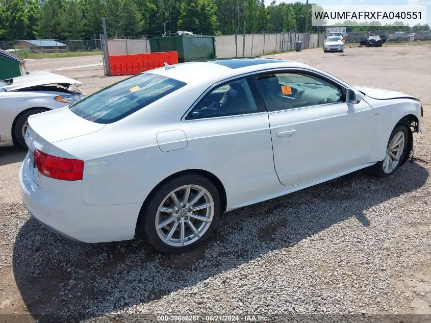 WAUMFAFRXFA040551 2015 Audi A5 2.0T Premium