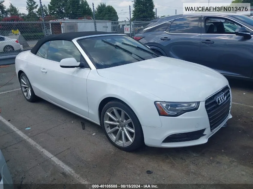 2015 Audi A5 2.0T Premium VIN: WAUCFAFH3FN013476 Lot: 40105585