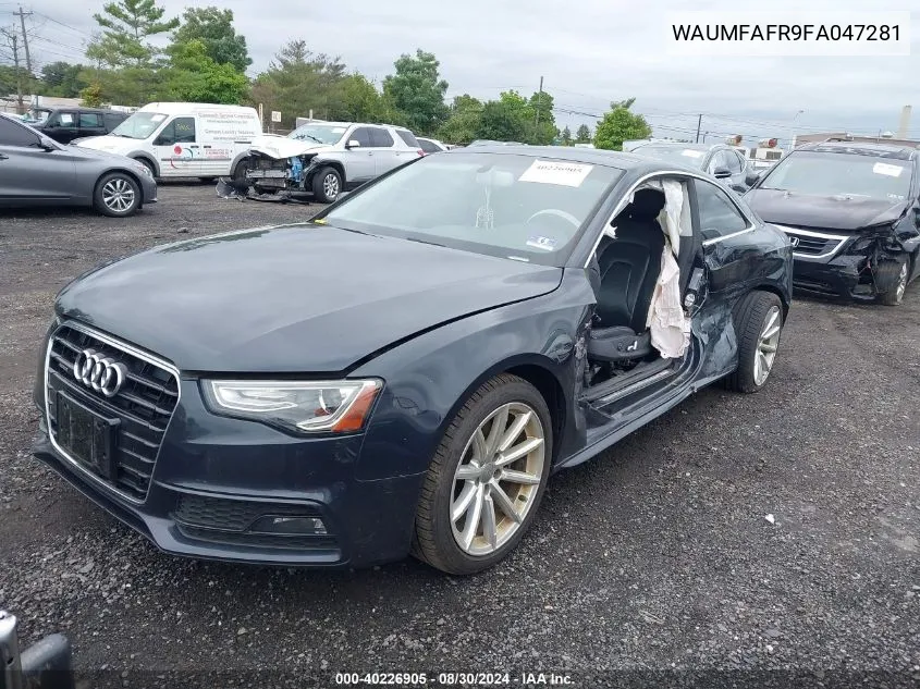 2015 Audi A5 2.0T Premium VIN: WAUMFAFR9FA047281 Lot: 40226905