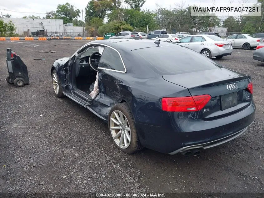 2015 Audi A5 2.0T Premium VIN: WAUMFAFR9FA047281 Lot: 40226905