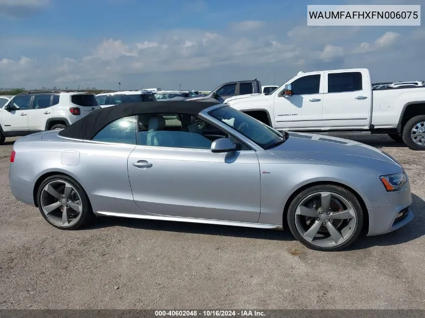 WAUMFAFHXFN006075 2015 Audi A5 2.0T Premium