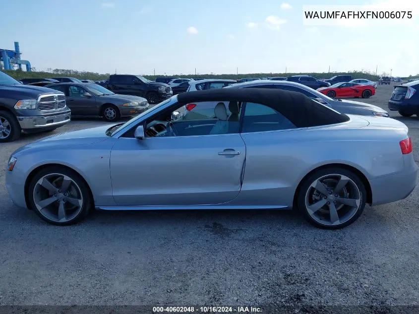 2015 Audi A5 2.0T Premium VIN: WAUMFAFHXFN006075 Lot: 40602048