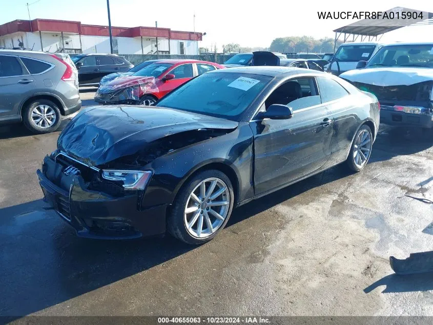 2015 Audi A5 2.0T Premium VIN: WAUCFAFR8FA015904 Lot: 40655063