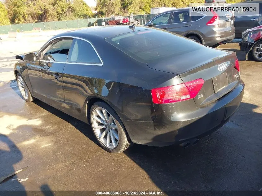 2015 Audi A5 2.0T Premium VIN: WAUCFAFR8FA015904 Lot: 40655063