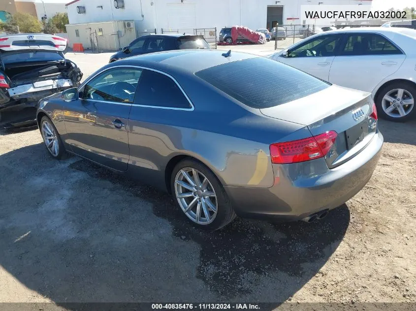 2015 Audi A5 2.0T Premium VIN: WAUCFAFR9FA032002 Lot: 40835476