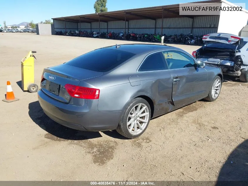 2015 Audi A5 2.0T Premium VIN: WAUCFAFR9FA032002 Lot: 40835476