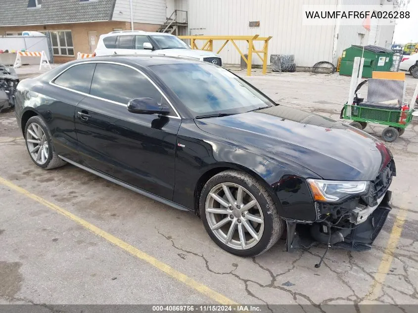 2015 Audi A5 2.0T Premium VIN: WAUMFAFR6FA026288 Lot: 40869756