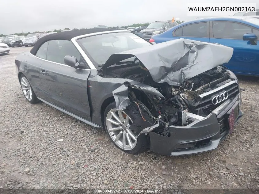 WAUM2AFH2GN002163 2016 Audi A5 2.0T Premium