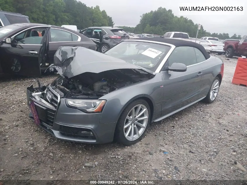 WAUM2AFH2GN002163 2016 Audi A5 2.0T Premium