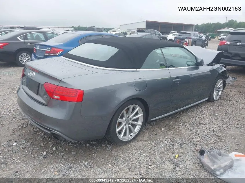 WAUM2AFH2GN002163 2016 Audi A5 2.0T Premium