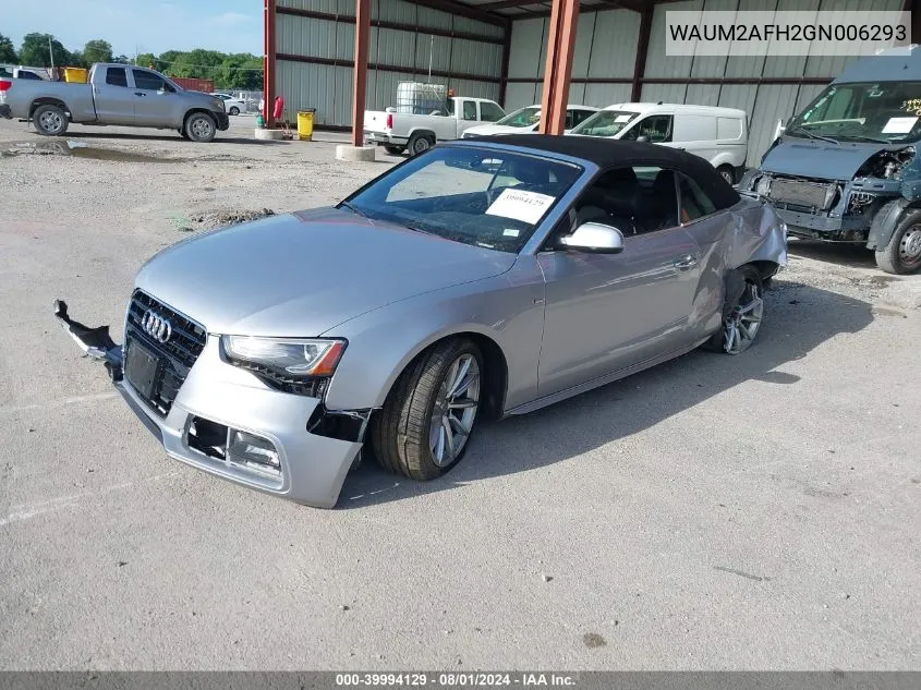 2016 Audi A5 2.0T Premium VIN: WAUM2AFH2GN006293 Lot: 39994129