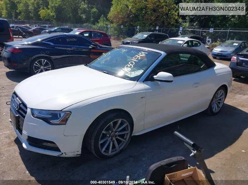 2016 Audi A5 Premium Plus S-Line VIN: WAUM2AFH3GN002348 Lot: 40301549