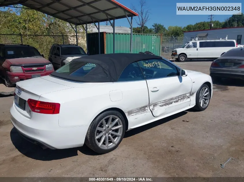 WAUM2AFH3GN002348 2016 Audi A5 Premium Plus S-Line