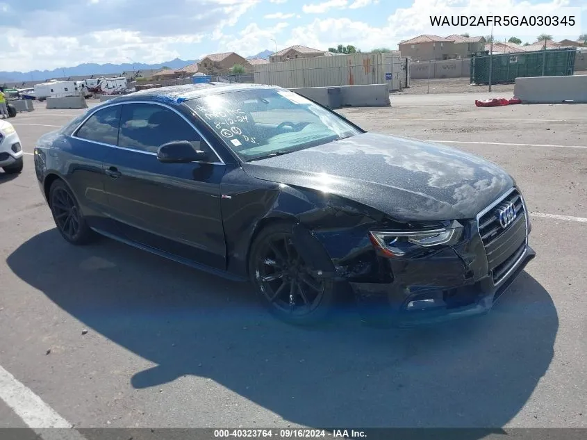 2016 Audi A5 2.0T Premium VIN: WAUD2AFR5GA030345 Lot: 40323764