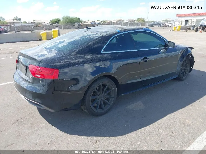 2016 Audi A5 2.0T Premium VIN: WAUD2AFR5GA030345 Lot: 40323764