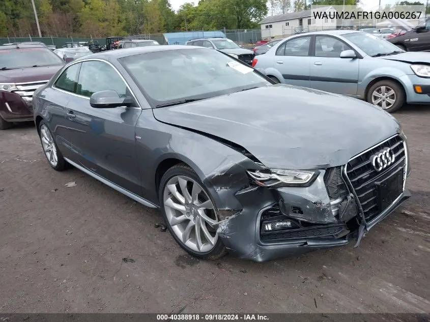 2016 Audi A5 2.0T Premium VIN: WAUM2AFR1GA006267 Lot: 40388918