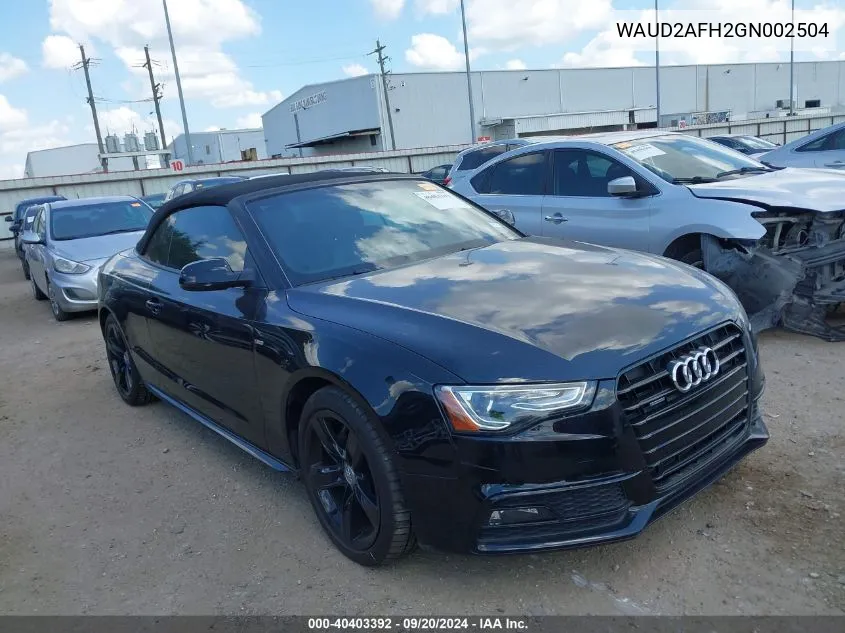 WAUD2AFH2GN002504 2016 Audi A5 2.0T Premium