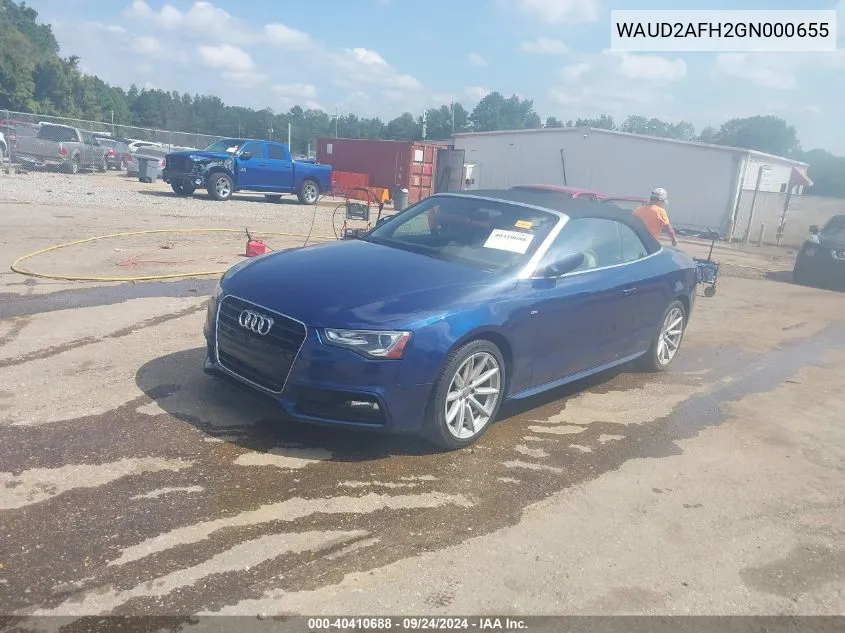 WAUD2AFH2GN000655 2016 Audi A5 2.0T Premium