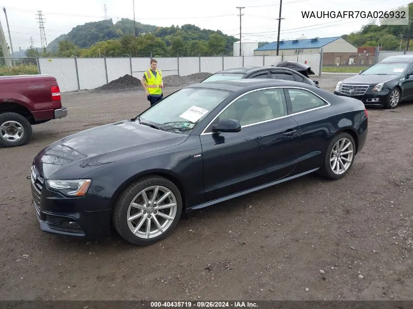 2016 Audi A5 2.0T Premium VIN: WAUHGAFR7GA026932 Lot: 40435719