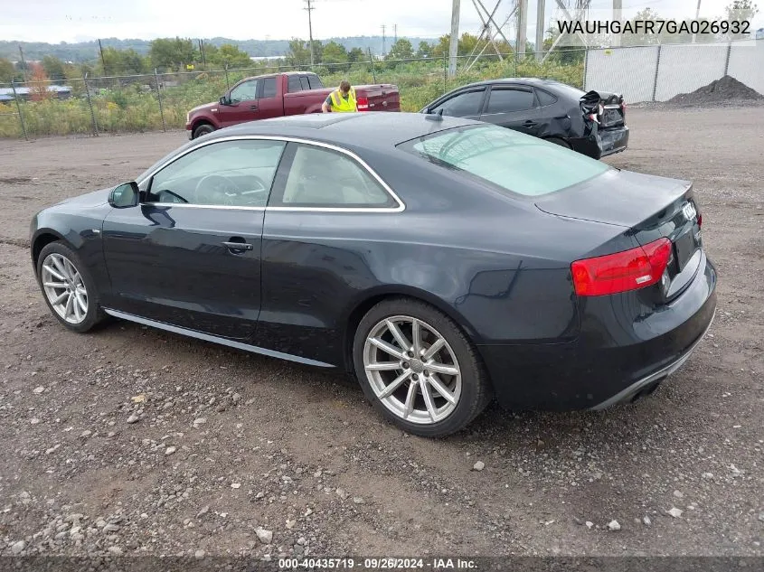 2016 Audi A5 2.0T Premium VIN: WAUHGAFR7GA026932 Lot: 40435719