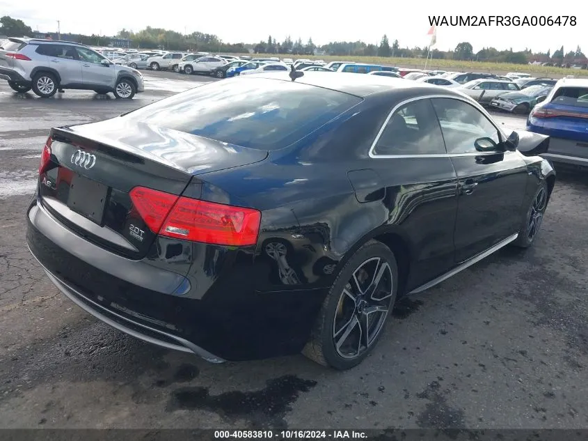 2016 Audi A5 2.0T Premium VIN: WAUM2AFR3GA006478 Lot: 40583810