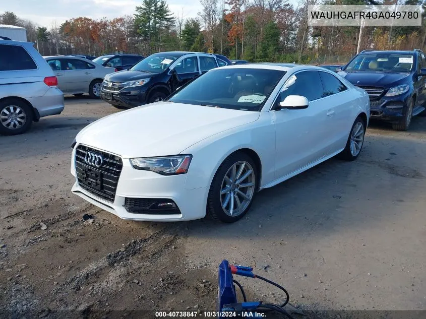 2016 Audi A5 2.0T Premium VIN: WAUHGAFR4GA049780 Lot: 40738847