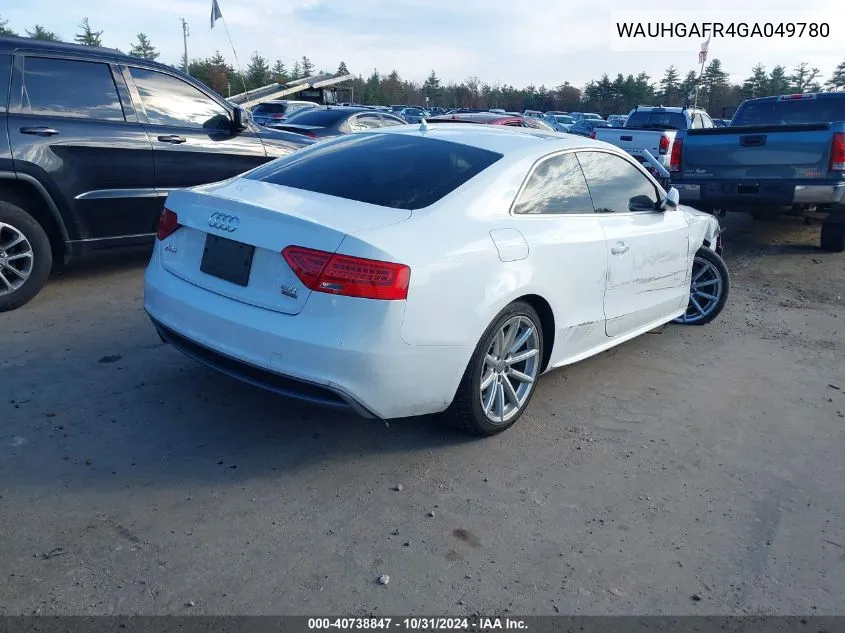 2016 Audi A5 2.0T Premium VIN: WAUHGAFR4GA049780 Lot: 40738847