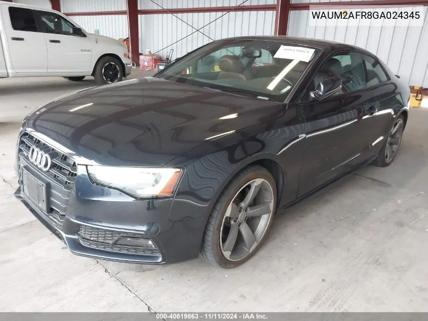 2016 Audi A5 2.0T Premium VIN: WAUM2AFR8GA024345 Lot: 40819863